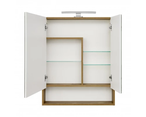 Зеркальный шкаф СКАНДИ 70, белый, дуб рустикальный