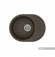 Мойка для кухни  Чезана 568x437x191 мм,круглая с крылом, кофе