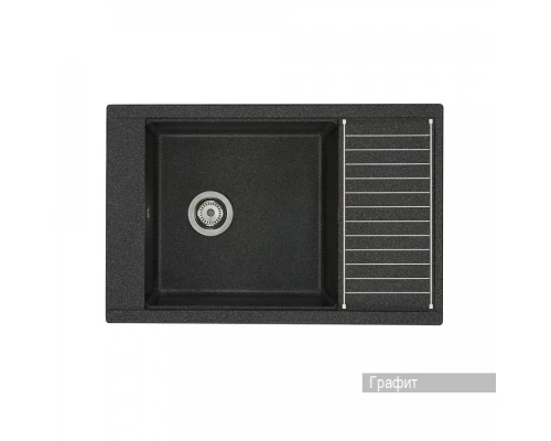 Мойка для кухни Делия 78 787x516x218 мм, прямоуг. с крылом, графит