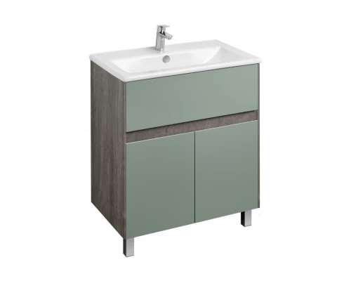 Тумба ФОРЕСТ 75, 1 ящ., 2 дв., дуб рошелье/сумеречный голубой (под раковину ЭЛИНА 75)