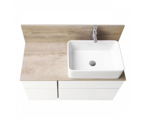 Тумба МИШЕЛЬ 100, дуб эндгрейн, белая (под раковину ОДРИ 42, MILA 350, ЛОЛА 60)