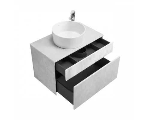 Тумба МАРБЛ 80, 2 ящ., слейт/белый матовый (под раковину MILA 35, MILA 40, ОДРИ Soft 42, ОДРИ Round 