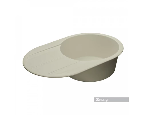 Мойка для кухни  Амира  780x500x211 мм, круглая с крылом, жемчуг