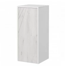 Шкаф САКУРА 35, подвесной, с корзиной, ольха наварра, белый глянец
