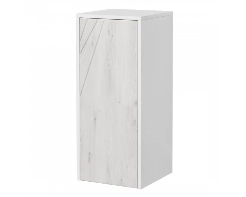 Шкаф САКУРА 35, подвесной, с корзиной, ольха наварра, белый глянец