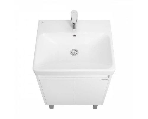 Тумба СКАНДИ DOORS 55, универс., 2 дв., белый глянец/белый матовый (под раковину АДРИАНА 55)