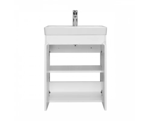 Тумба СКАНДИ DOORS 55, универс., 2 дв., белый глянец/белый матовый (под раковину АДРИАНА 55)