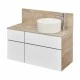 Тумба МИШЕЛЬ 100, дуб эндгрейн, белая (под раковину ОДРИ 42, MILA 350, ЛОЛА 60)