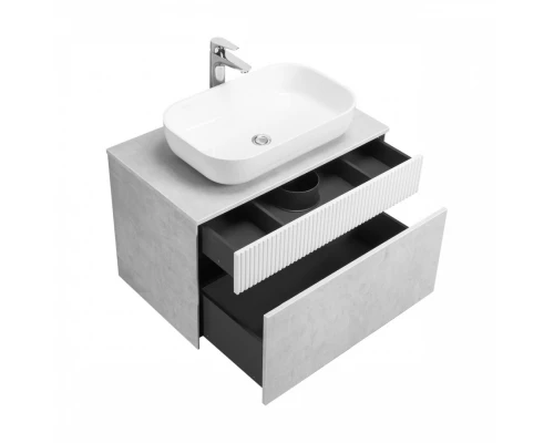 Тумба МАРБЛ 80, 2 ящ., слейт/белый матовый (под раковину MILA 35, MILA 40, ОДРИ Soft 42, ОДРИ Round 