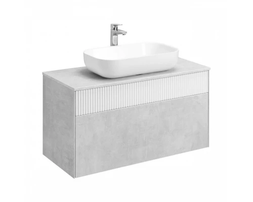 Тумба МАРБЛ 100, 2 ящ., слейт/белый матовый (под раковину MILA 35, MILA 40, ОДРИ Soft 42, ОДРИ Round