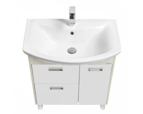 Тумба БЕККА 70, белая, дуб сомерсет (под раковину БАЛТИКА 70)