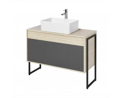 Тумба ЛОФТ УРБАН 100, серый графит, дуб орегон (под раковину MILA 40, MILA 35)