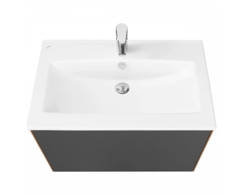 Тумба СОХО 75, дуб веллингтон, графит софт (под раковину ЭЛИНА 75)