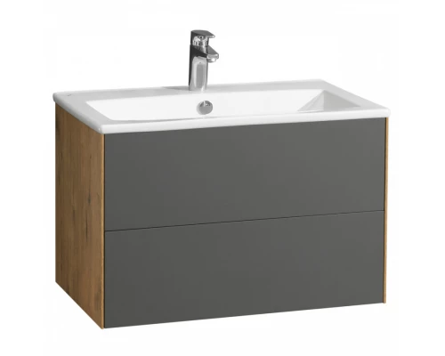 Тумба СОХО 75, дуб веллингтон, графит софт (под раковину ЭЛИНА 75)