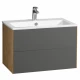 Тумба СОХО 75, дуб веллингтон, графит софт (под раковину ЭЛИНА 75)