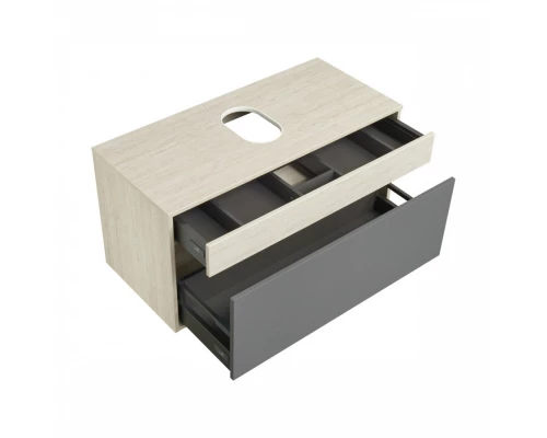 Тумба ЛОФТ УРБАН 100, серый графит, дуб орегон (под раковину MILA 40, MILA 35)