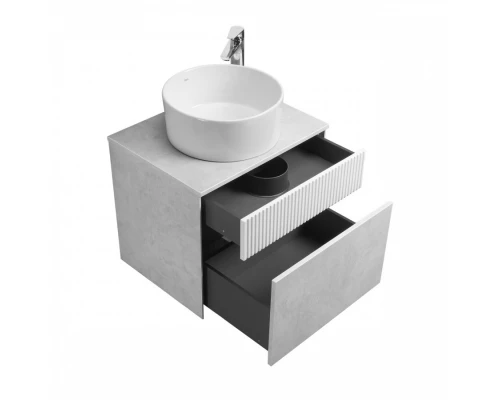 Тумба МАРБЛ 60, 2 ящ., слейт/белый матовый (под раковину MILA 35, MILA 40, ОДРИ Soft 42)