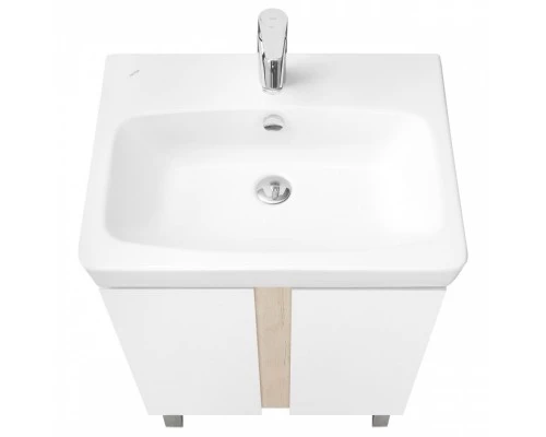 Тумба под раковину КАНТРИ 60 белый, дуб верона (под раковину НЕО 60)