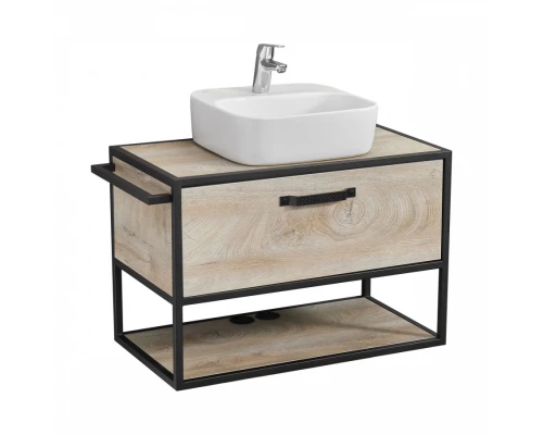 Тумба ЛОФТ ФАБРИК 80, дуб эндгрейн (под раковину ФАБИА 80, VICTORIA-N 80, ОДРИ)