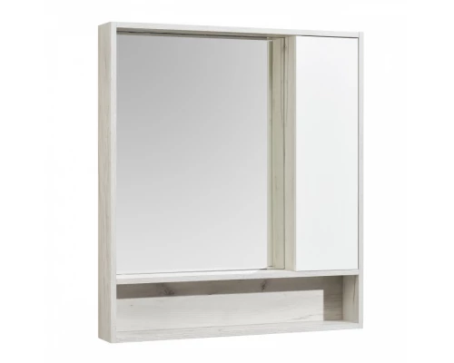 Зеркальный шкаф ФЛАЙ 80, белый, дуб крафт