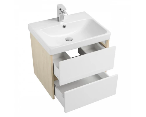 Тумба СКАНДИ 70, белая, дуб верона (под раковину АДРИАНА 70) 