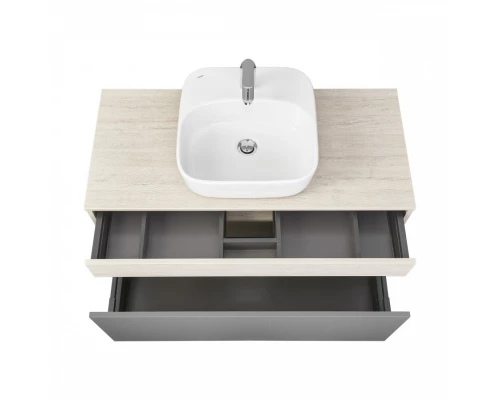 Тумба ЛОФТ УРБАН 100, серый графит, дуб орегон (под раковину MILA 40, MILA 35)