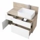 Тумба МИШЕЛЬ 100, дуб эндгрейн, белая (под раковину ОДРИ 42, MILA 350, ЛОЛА 60)