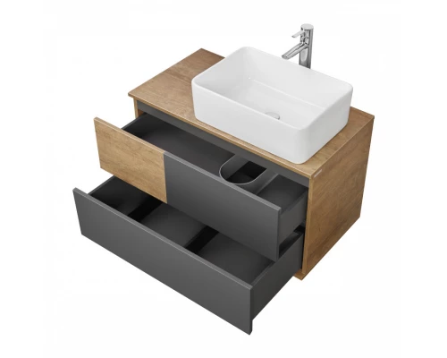 Тумба ТЕРРА 85, дуб кантри, антрацит (под раковину MILA 35, Одри 42, Лола 60)