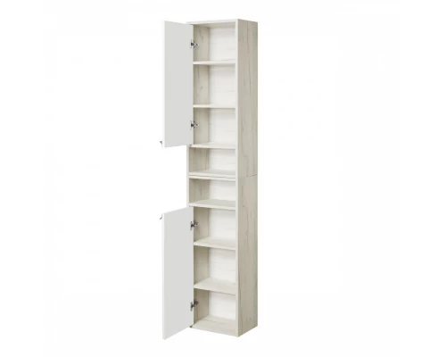 Шкаф ФЛАЙ 35, подвесной, одностворчатый, левый, белый, дуб крафт