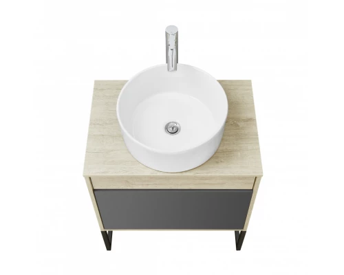 Тумба ЛОФТ УРБАН 65, серый графит, дуб орегон (под раковину MILA 35, MILA 40, ОДРИ 42)