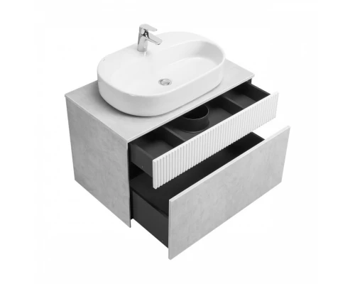 Тумба МАРБЛ 80, 2 ящ., слейт/белый матовый (под раковину MILA 35, MILA 40, ОДРИ Soft 42, ОДРИ Round 