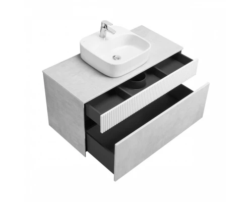 Тумба МАРБЛ 100, 2 ящ., слейт/белый матовый (под раковину MILA 35, MILA 40, ОДРИ Soft 42, ОДРИ Round