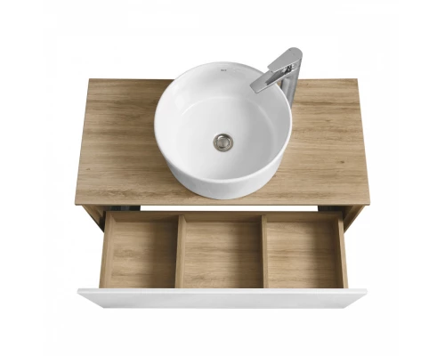 Тумба ЛИБЕРТИ 90,1ящ.,подвесн.,дуб эльвезия/бел.глян. (под рак-ну АДРИАНА 90,MILA 35,MILA 40,ОДРИ 42