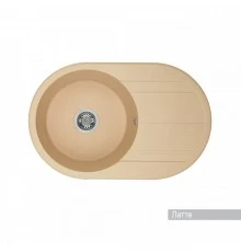 Мойка для кухни  Амира  780x500x211 мм, круглая с крылом, латте