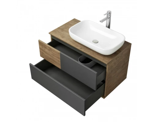 Тумба ТЕРРА 85, дуб кантри, антрацит (под раковину MILA 35, Одри 42, Лола 60)