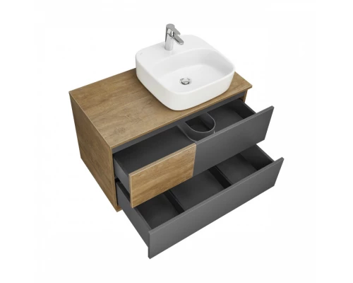 Тумба ТЕРРА 85, дуб кантри, антрацит (под раковину MILA 35, Одри 42, Лола 60)