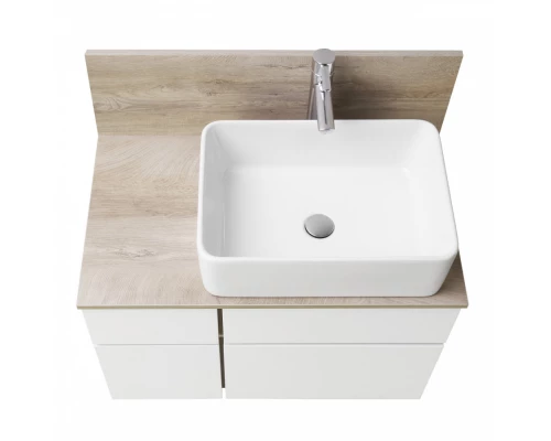 Тумба МИШЕЛЬ 80, дуб эндгрейн, белая (под раковину ОДРИ 42, MILA 350, ЛОЛА 60)