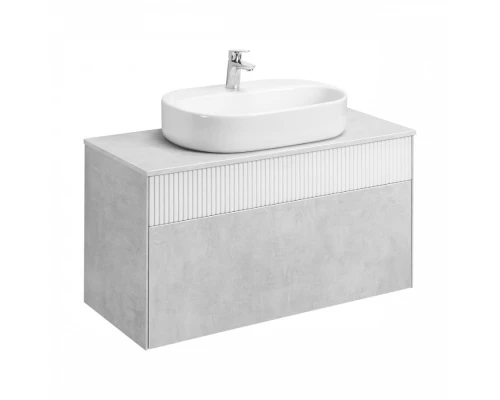 Тумба МАРБЛ 100, 2 ящ., слейт/белый матовый (под раковину MILA 35, MILA 40, ОДРИ Soft 42, ОДРИ Round