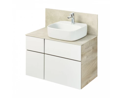 Тумба МИШЕЛЬ 80, дуб эндгрейн, белая (под раковину ОДРИ 42, MILA 350, ЛОЛА 60)