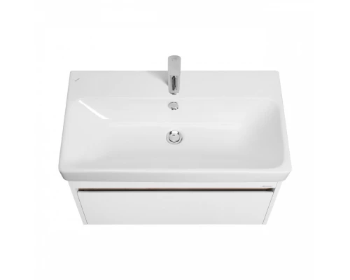 Тумба МАРТИ 80, подвесная,1 ящ., белая, дуб эндгрейн (под раковину АДРИАНА 80)