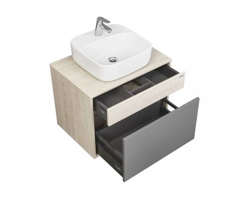 Тумба ЛОФТ УРБАН 65, серый графит, дуб орегон (под раковину MILA 35, MILA 40, ОДРИ 42)