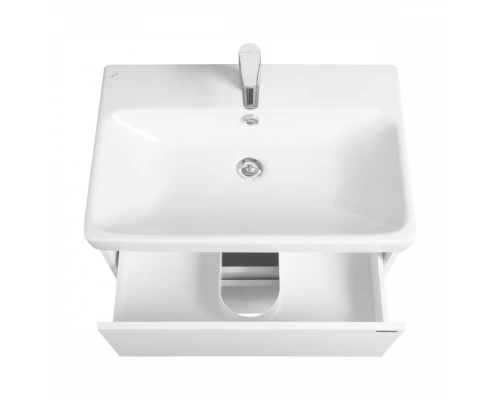 Тумба с раковиной СAQUATON СКАНДИ 70, подвесная, 2 ящ., белая матовая/белый глянец (раковина АДРИАНА 70)