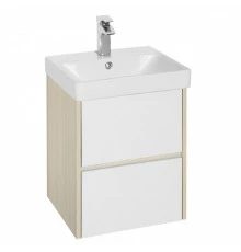 Тумба СКАНДИ 45, подвесная, белая, дуб верона (под раковину АДРИАНА 45)