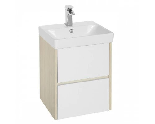 Тумба СКАНДИ 55, белая, дуб верона (под раковину АДРИАНА 55) 