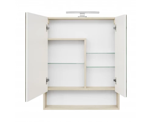 Зеркальный шкаф СКАНДИ 70, белый, дуб верона