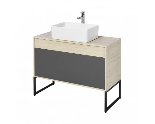 Тумба ЛОФТ УРБАН 100, серый графит, дуб орегон (под раковину MILA 40, MILA 35)