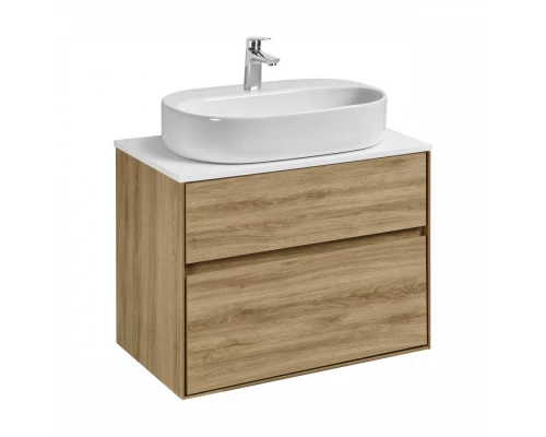 Тумба ЛИБЕРТИ 75, 2 ящ., подвесная, дуб эльвезия (под раковину ЭЛИНА 75, MILA 35, MILA 40, ОДРИ 42)