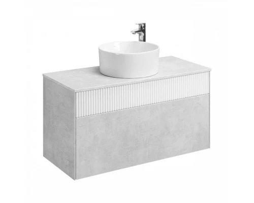 Тумба МАРБЛ 100, 2 ящ., слейт/белый матовый (под раковину MILA 35, MILA 40, ОДРИ Soft 42, ОДРИ Round