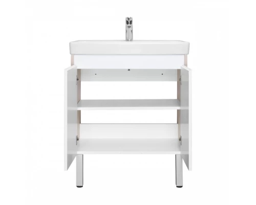 Тумба СКАНДИ DOORS 70, универс., 2 дв., белый глянец/дуб верона (под раковину АДРИАНА 70)