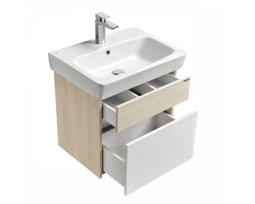 Тумба ВЕРДИ 60, белая, ясень фабрик (под раковину НЕО 60)